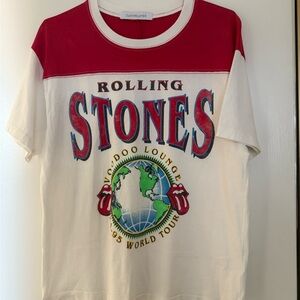 Daydreamer Rolling Stones Graphic Tee - Red & White